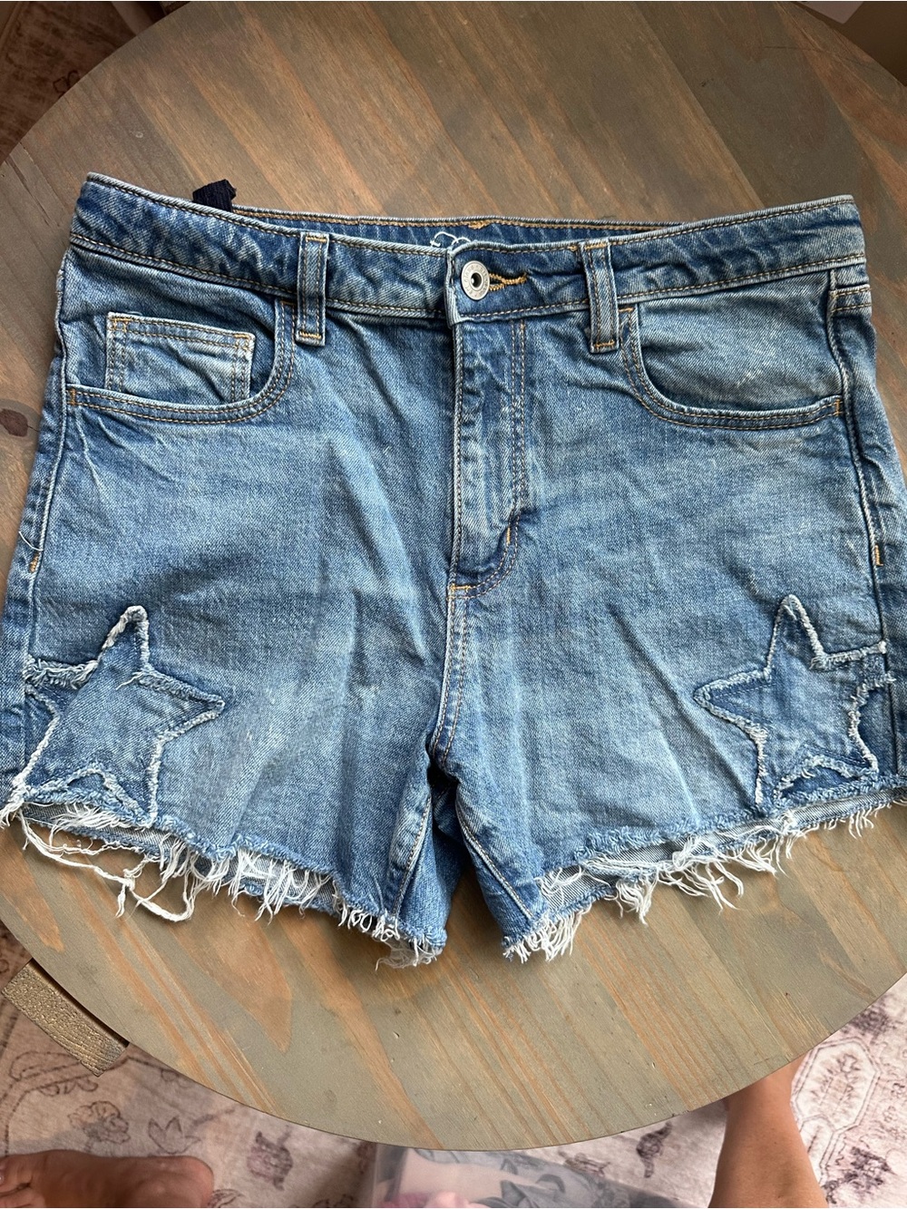 art class Light Blue Denim Star Appliqué Shorts